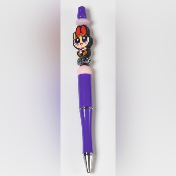The Powerpuff Girls Blossom Custom Made Silicone Beaded Pen - Picture 1 of 2